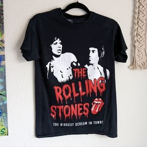 Vintage The Rolling Stones The Biggest Scream In Town! Black T-Shirt Size Small